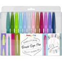 Set 12 Brush Sign Pen Especiales Pentel