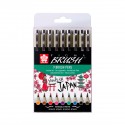 Lot de 9 stylos marqueurs Pigma Brush Sakura